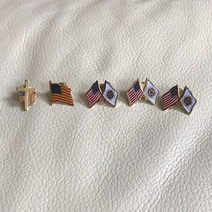 Lot of 5 American Flag pins